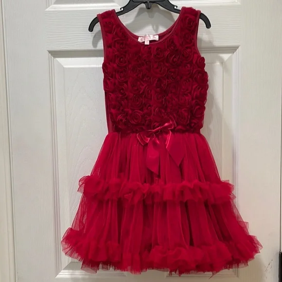 white christmas dresses Popatu Baby Girls Red Reindeer My 1st Christmas Dress, 0-3M main image 1